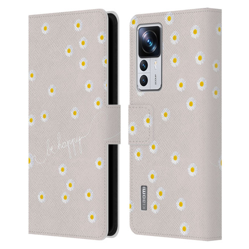 Monika Strigel Happy Daisy Nude Leather Book Wallet Case Cover For Xiaomi 12T Pro