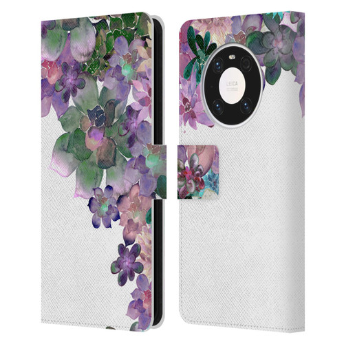 Monika Strigel My Garden Succulent Leather Book Wallet Case Cover For Huawei Mate 40 Pro 5G