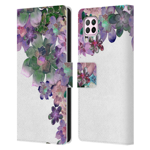 Monika Strigel My Garden Succulent Leather Book Wallet Case Cover For Huawei Nova 6 SE / P40 Lite