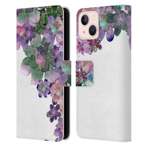 Monika Strigel My Garden Succulent Leather Book Wallet Case Cover For Apple iPhone 13