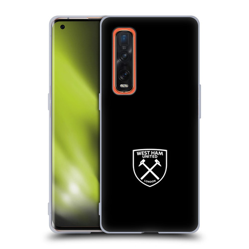 West Ham United FC Crest White Logo Soft Gel Case for OPPO Find X2 Pro 5G