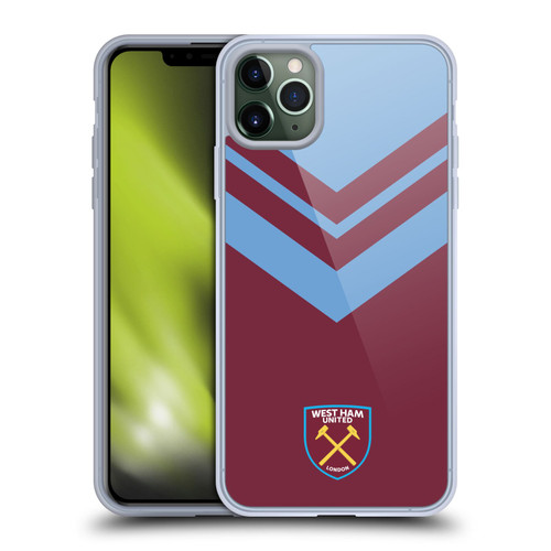 West Ham United FC Crest Graphics Arrowhead Lines Soft Gel Case for Apple iPhone 11 Pro Max
