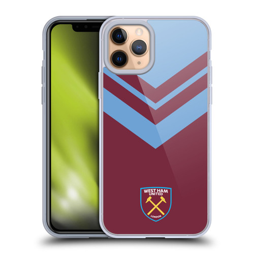 West Ham United FC Crest Graphics Arrowhead Lines Soft Gel Case for Apple iPhone 11 Pro
