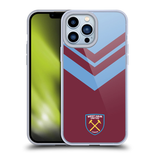 West Ham United FC Crest Graphics Arrowhead Lines Soft Gel Case for Apple iPhone 13 Pro Max