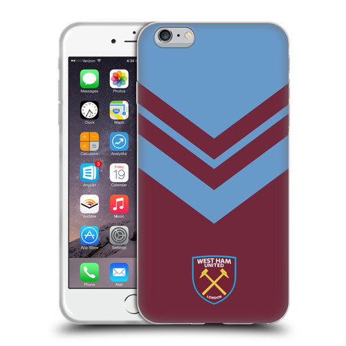 West Ham United FC Crest Graphics Arrowhead Lines Soft Gel Case for Apple iPhone 6 Plus / iPhone 6s Plus