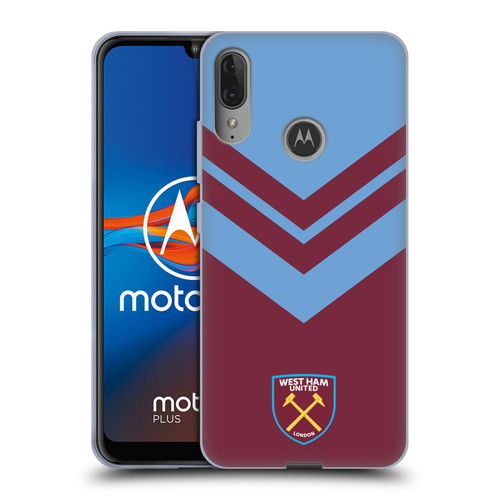 West Ham United FC Crest Graphics Arrowhead Lines Soft Gel Case for Motorola Moto E6 Plus