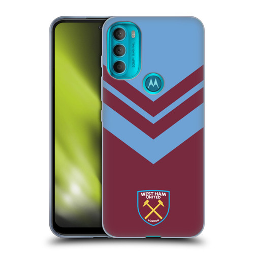 West Ham United FC Crest Graphics Arrowhead Lines Soft Gel Case for Motorola Moto G71 5G