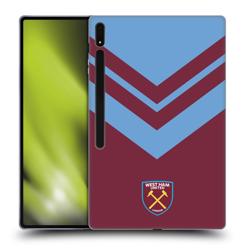 West Ham United FC Crest Graphics Arrowhead Lines Soft Gel Case for Samsung Galaxy Tab S8 Ultra