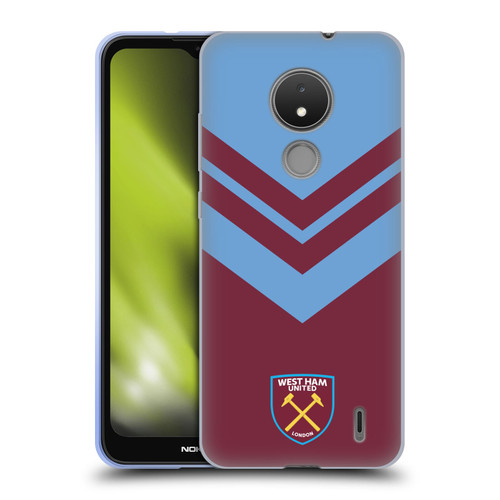 West Ham United FC Crest Graphics Arrowhead Lines Soft Gel Case for Nokia C21