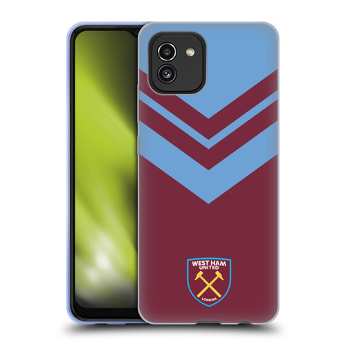 West Ham United FC Crest Graphics Arrowhead Lines Soft Gel Case for Samsung Galaxy A03 (2021)