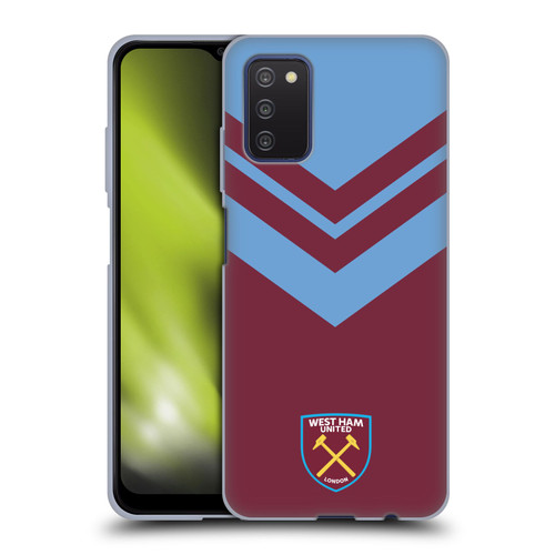 West Ham United FC Crest Graphics Arrowhead Lines Soft Gel Case for Samsung Galaxy A03s (2021)