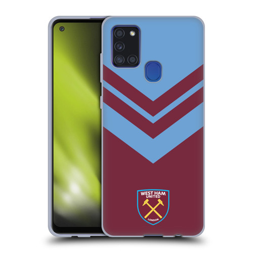 West Ham United FC Crest Graphics Arrowhead Lines Soft Gel Case for Samsung Galaxy A21s (2020)