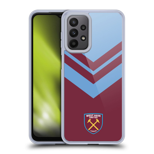 West Ham United FC Crest Graphics Arrowhead Lines Soft Gel Case for Samsung Galaxy A23 / 5G (2022)