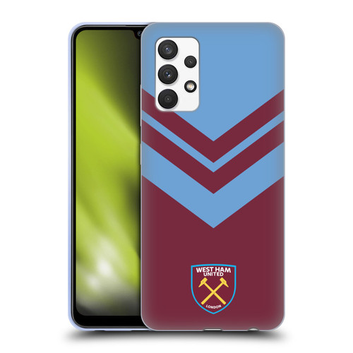 West Ham United FC Crest Graphics Arrowhead Lines Soft Gel Case for Samsung Galaxy A32 (2021)