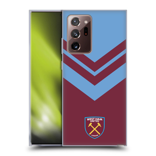 West Ham United FC Crest Graphics Arrowhead Lines Soft Gel Case for Samsung Galaxy Note20 Ultra / 5G