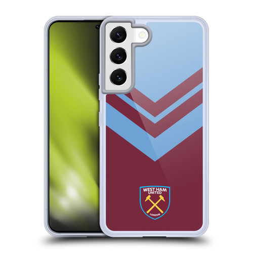 West Ham United FC Crest Graphics Arrowhead Lines Soft Gel Case for Samsung Galaxy S22 5G