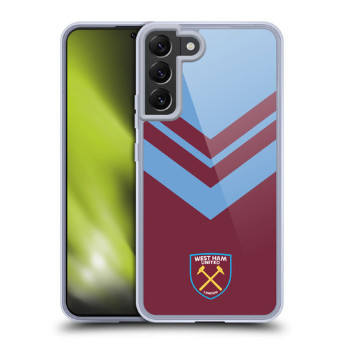West Ham United FC Crest Graphics Arrowhead Lines Soft Gel Case for Samsung Galaxy S22+ 5G