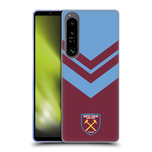West Ham United FC Crest Graphics Arrowhead Lines Soft Gel Case for Sony Xperia 1 IV