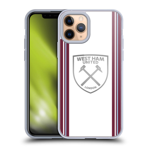 West Ham United FC 2023/24 Crest Kit Away Soft Gel Case for Apple iPhone 11 Pro