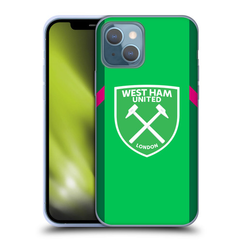 West Ham United FC 2023/24 Crest Kit Home Goalkeeper Soft Gel Case for Apple iPhone 13