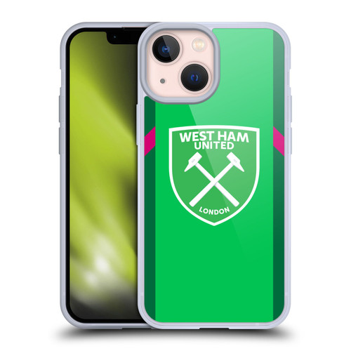 West Ham United FC 2023/24 Crest Kit Home Goalkeeper Soft Gel Case for Apple iPhone 13 Mini