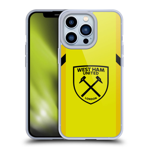 West Ham United FC 2023/24 Crest Kit Away Goalkeeper Soft Gel Case for Apple iPhone 13 Pro