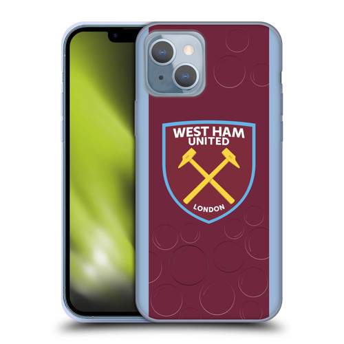 West Ham United FC 2023/24 Crest Kit Home Soft Gel Case for Apple iPhone 14