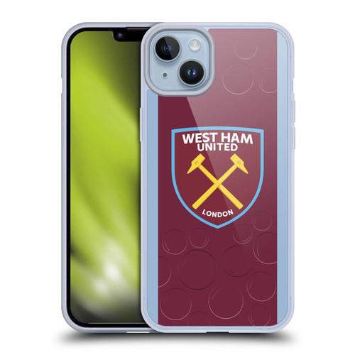 West Ham United FC 2023/24 Crest Kit Home Soft Gel Case for Apple iPhone 14 Plus
