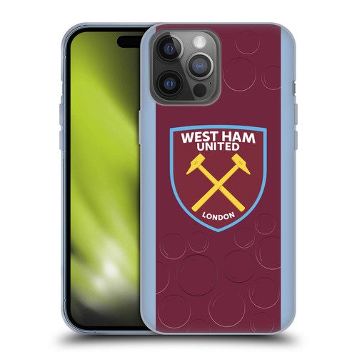 West Ham United FC 2023/24 Crest Kit Home Soft Gel Case for Apple iPhone 14 Pro Max
