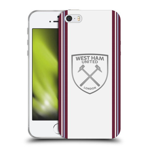 West Ham United FC 2023/24 Crest Kit Away Soft Gel Case for Apple iPhone 5 / 5s / iPhone SE 2016
