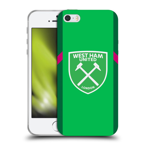 West Ham United FC 2023/24 Crest Kit Home Goalkeeper Soft Gel Case for Apple iPhone 5 / 5s / iPhone SE 2016