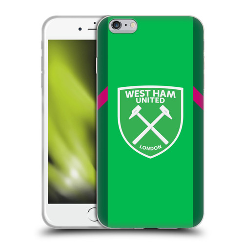 West Ham United FC 2023/24 Crest Kit Home Goalkeeper Soft Gel Case for Apple iPhone 6 Plus / iPhone 6s Plus