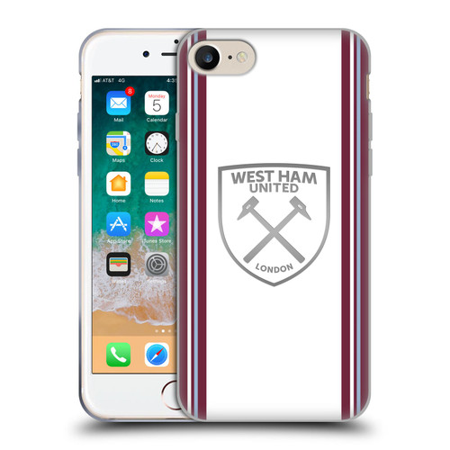 West Ham United FC 2023/24 Crest Kit Away Soft Gel Case for Apple iPhone 7 / 8 / SE 2020 & 2022