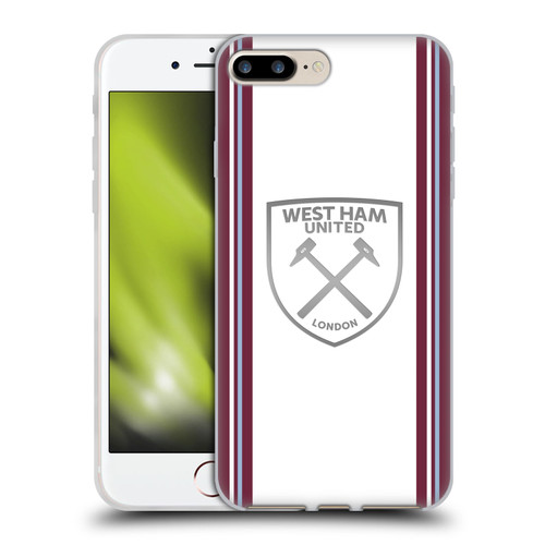 West Ham United FC 2023/24 Crest Kit Away Soft Gel Case for Apple iPhone 7 Plus / iPhone 8 Plus