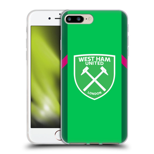 West Ham United FC 2023/24 Crest Kit Home Goalkeeper Soft Gel Case for Apple iPhone 7 Plus / iPhone 8 Plus
