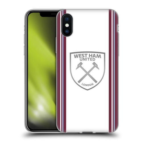 West Ham United FC 2023/24 Crest Kit Away Soft Gel Case for Apple iPhone X / iPhone XS