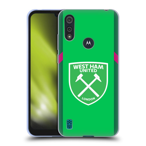 West Ham United FC 2023/24 Crest Kit Home Goalkeeper Soft Gel Case for Motorola Moto E6s (2020)