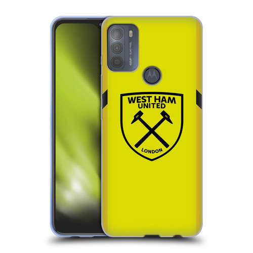 West Ham United FC 2023/24 Crest Kit Away Goalkeeper Soft Gel Case for Motorola Moto G50