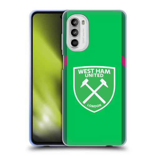 West Ham United FC 2023/24 Crest Kit Home Goalkeeper Soft Gel Case for Motorola Moto G52