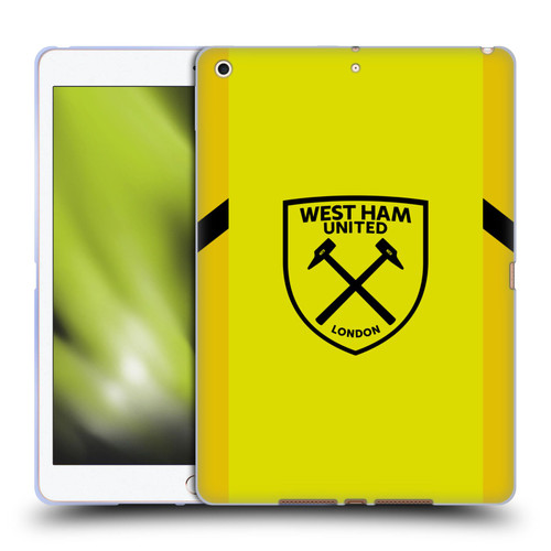 West Ham United FC 2023/24 Crest Kit Away Goalkeeper Soft Gel Case for Apple iPad 10.2 2019/2020/2021