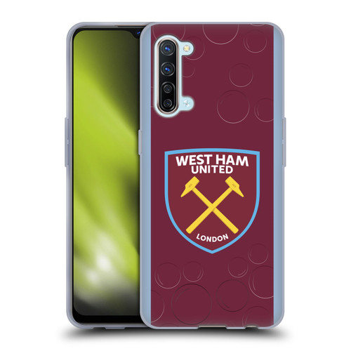 West Ham United FC 2023/24 Crest Kit Home Soft Gel Case for OPPO Find X2 Lite 5G
