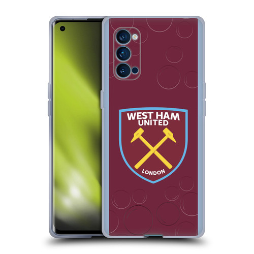 West Ham United FC 2023/24 Crest Kit Home Soft Gel Case for OPPO Reno 4 Pro 5G