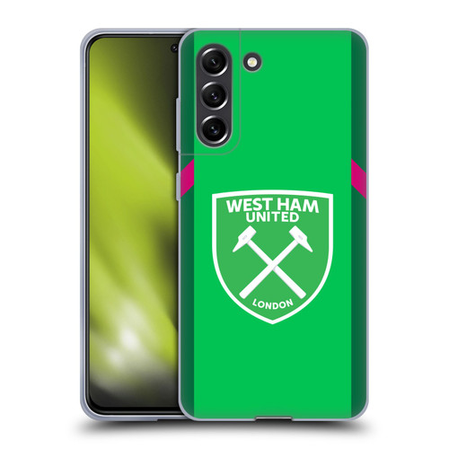 West Ham United FC 2023/24 Crest Kit Home Goalkeeper Soft Gel Case for Samsung Galaxy S21 FE 5G