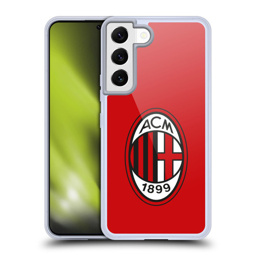 AC Milan Crest Full Colour Red Soft Gel Case for Samsung Galaxy S22 5G & MagSafe