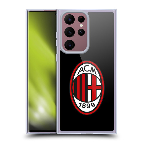 AC Milan Crest Full Colour Black Soft Gel Case for Samsung Galaxy S22 Ultra 5G