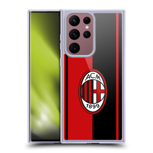 AC Milan Crest Red And Black Soft Gel Case for Samsung Galaxy S22 Ultra 5G