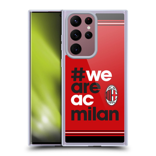 AC Milan Crest Stripes Soft Gel Case for Samsung Galaxy S22 Ultra 5G