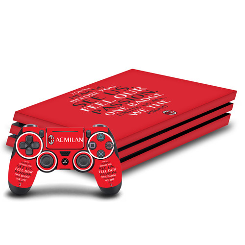 AC Milan Art Typography Vinyl Sticker Skin Decal Cover for Sony PS4 Pro Bundle