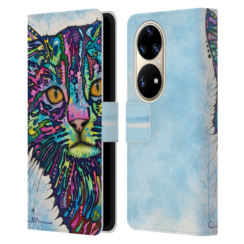 Dean Russo Cats Diligence Leather Book Wallet Case Cover For Huawei P50 Pro