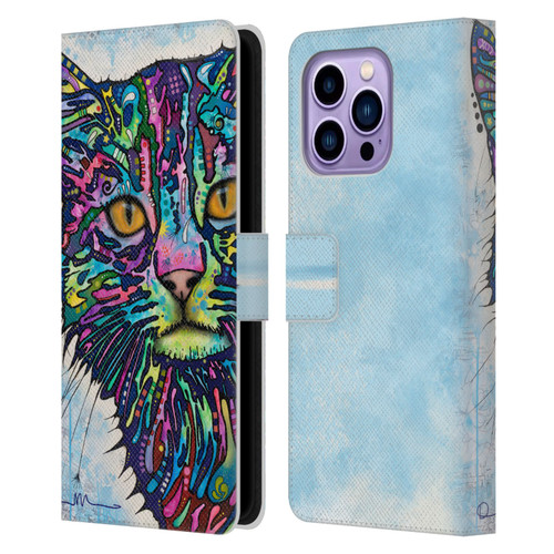 Dean Russo Cats Diligence Leather Book Wallet Case Cover For Apple iPhone 14 Pro Max